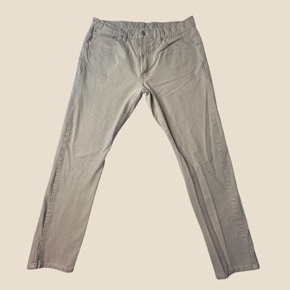 Levi's 512 Jeans Mens 36x30 Slim Taper Khaki Tan Stretch Twill Pants 5-Pocket